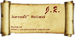 Jurcsó Roland névjegykártya